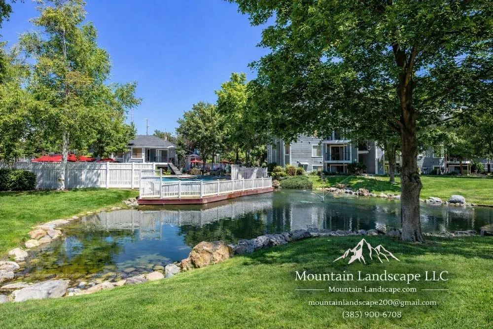 Professional yard maintenance with custom design in Riverton, UT by Mountain Landscape