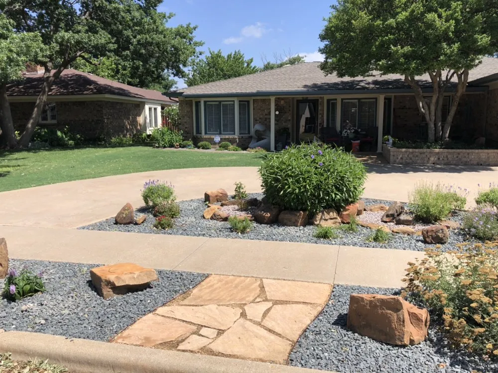 Top-rated garden landscaping for beautiful yards in Lubbock, TX by Mountain Movers Landscape Fence & Tree