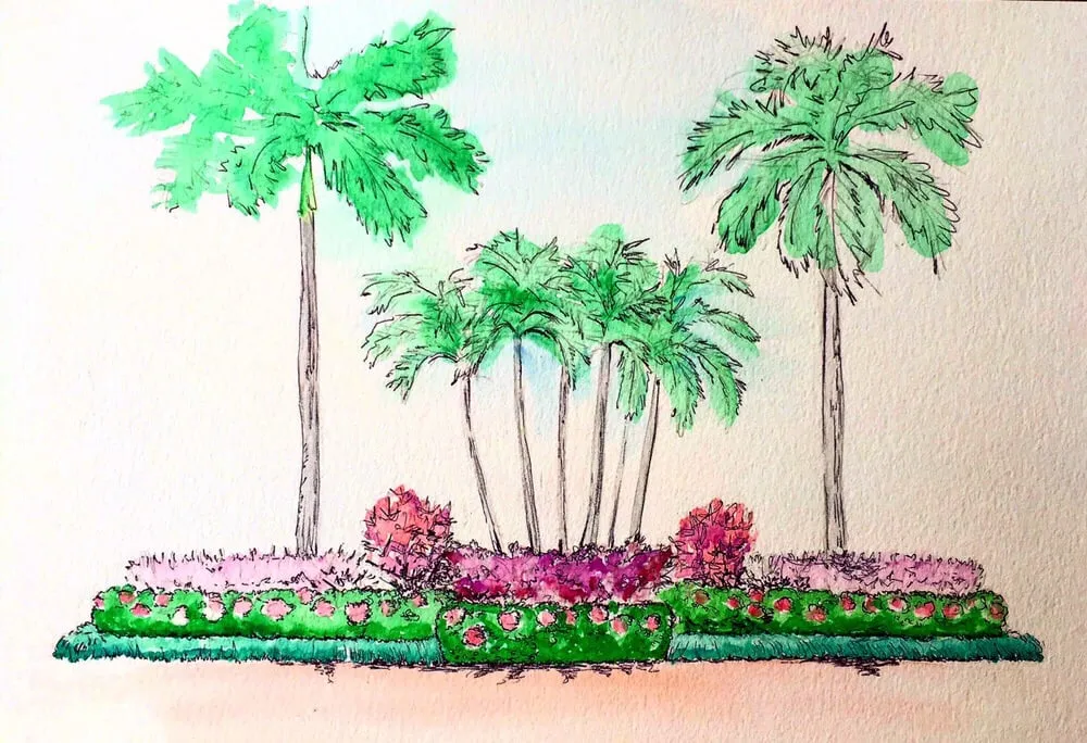 Professional landscape installation in Boca Raton, FL by Mountcastle Apriorika landscape