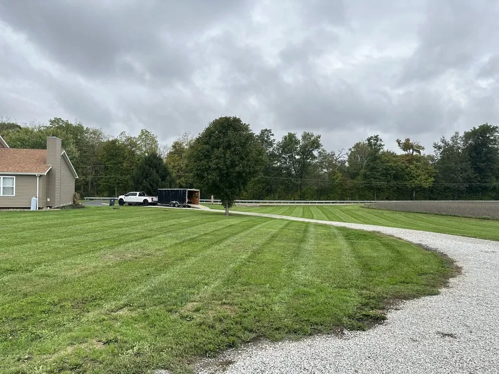 Custom landscape installation with custom design in Amanda, OH by Mow Joes Lawn Care