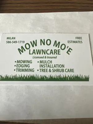 MOW NO MO'E LAWNCARE Logo