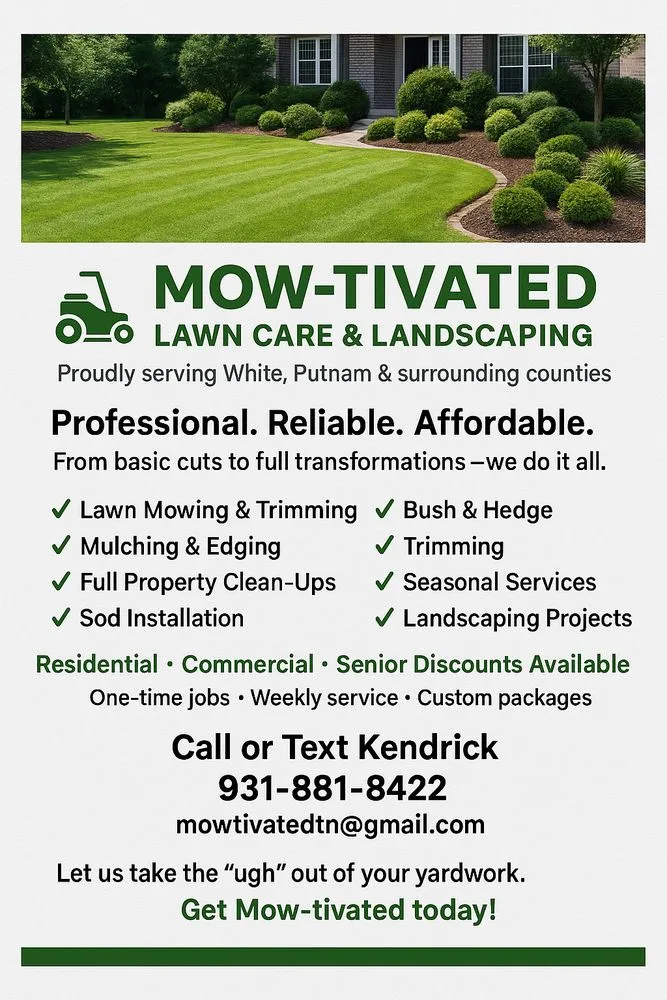 Reliable residential landscaping in Sparta, TN - Mow Tivated Lawn Care & Landscaping