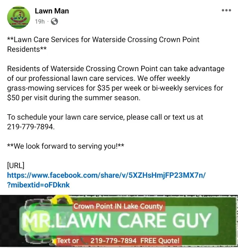 Top-rated lawn mowing service in Hobart, IN - Mr. Lawn Care Guy