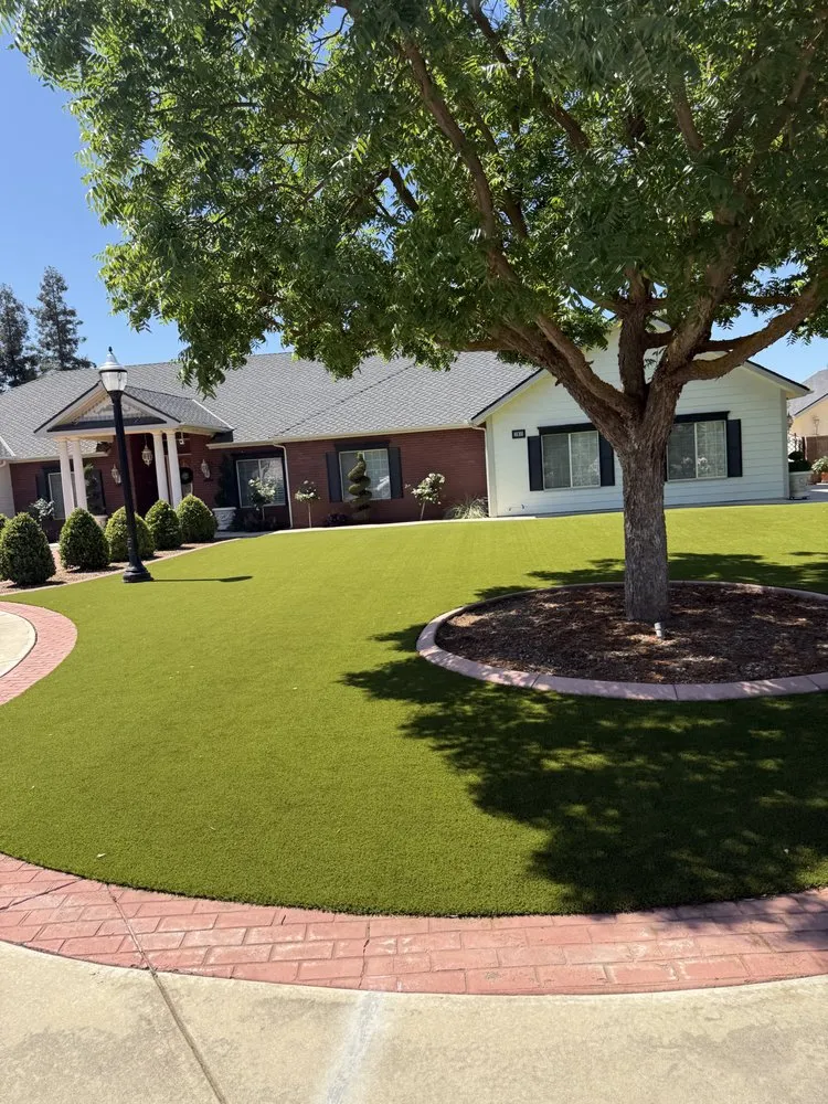 Professional lawn mowing service with custom design in Fresno, CA by Mr Turf and Landscaping