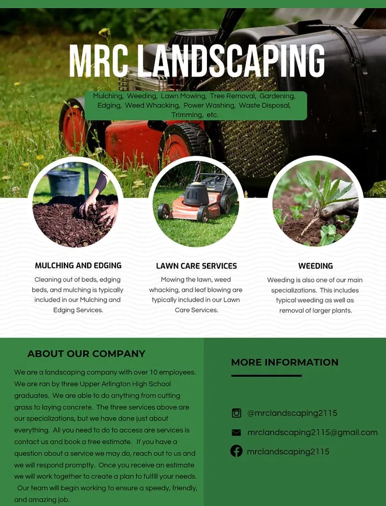 Reliable yard maintenance experts serving Upper Arlington, OH - MRC Landscaping
