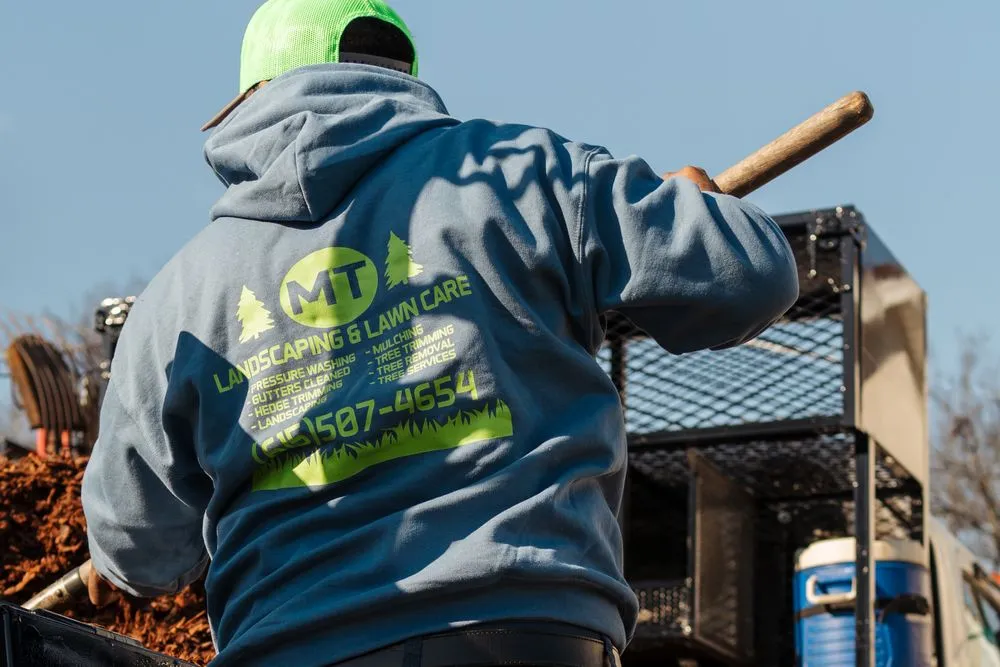 Custom landscape installation with custom design in Hermitage, TN by MT Landscaping and Lawncare