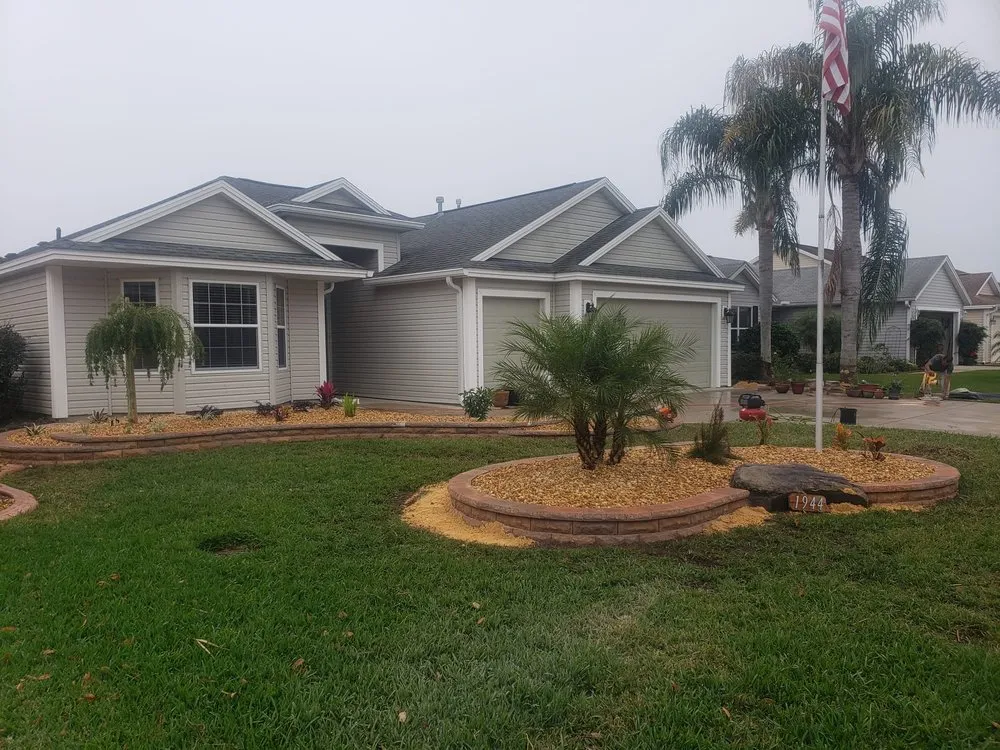 Professional landscape installation for homes in Belleview, FL by Munoz Curbing Landscaping