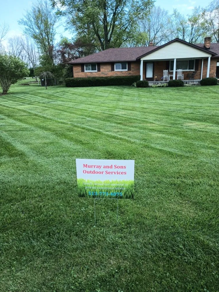 Professional lawn mowing service for outdoor upgrades in Morrow, OH by Murray And Sons Outdoor Services