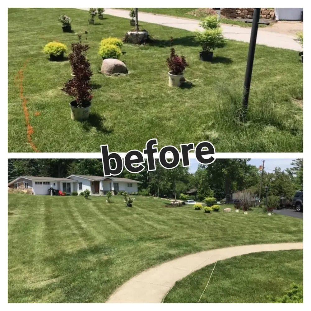 Affordable lawn mowing service for residential properties in Genoa City, WI by Myers Maintenance & Repairs