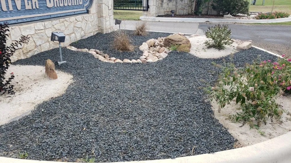Custom residential landscaping in Red Rock, TX by Native Garden & Design