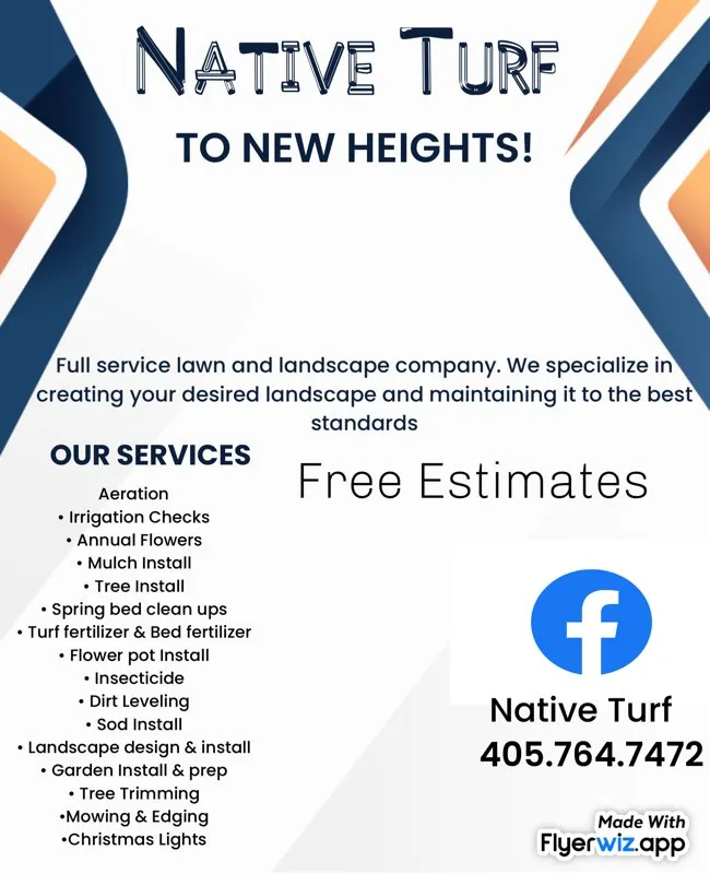 Custom outdoor landscaping in Tuttle, OK - Native turf