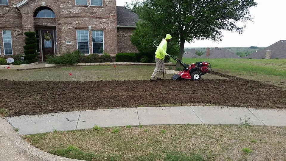 Custom landscape installation in Burleson, TX - NaturaLuxe Lawns