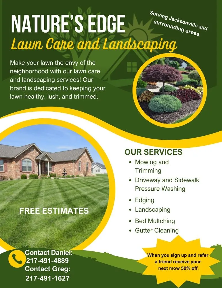 Reliable yard maintenance in Jacksonville, IL - Natures Edge Mowing and Landscaping