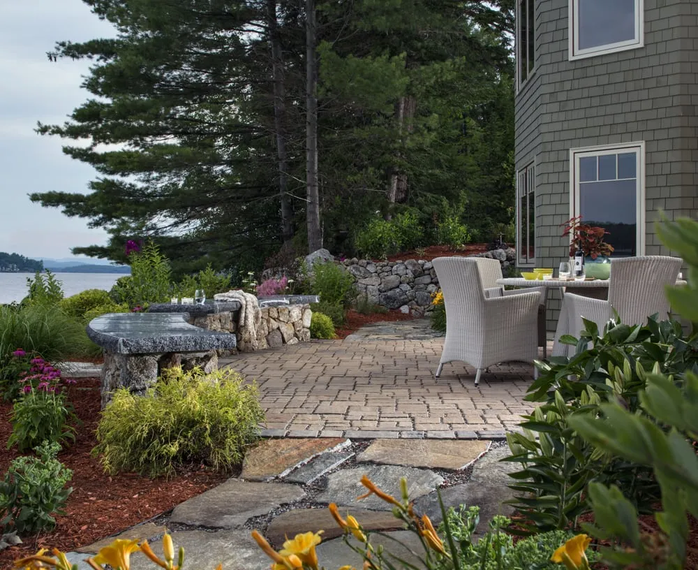 Custom garden landscaping for year-round maintenance across Gilford, NH - Natures Elite Landscaping