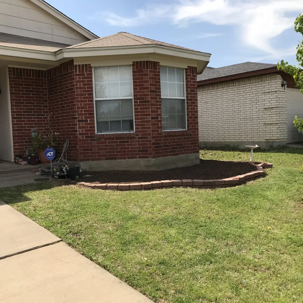Custom outdoor landscaping with custom design in White Settlement, TX by Nava Landscape Service