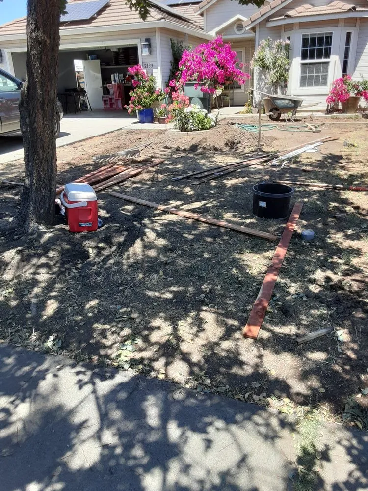 Custom garden landscaping with custom design across Stockton, CA - Navarro Landscaping