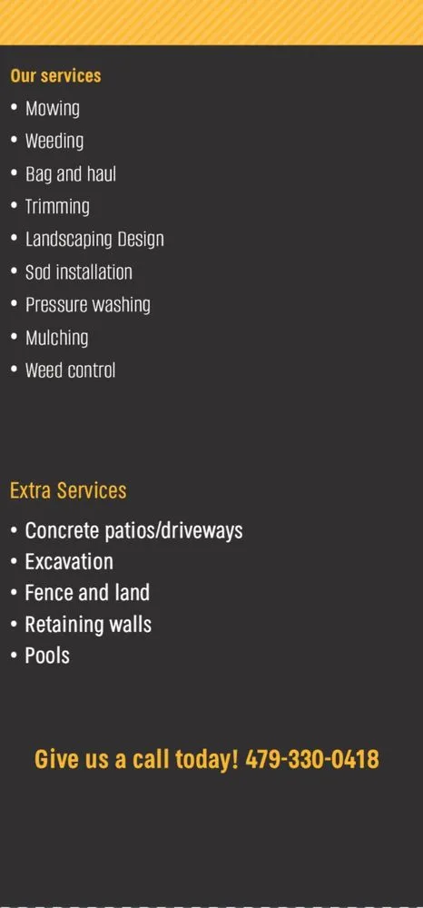 Trusted yard maintenance experts serving Garfield, AR - ND Lawn Care