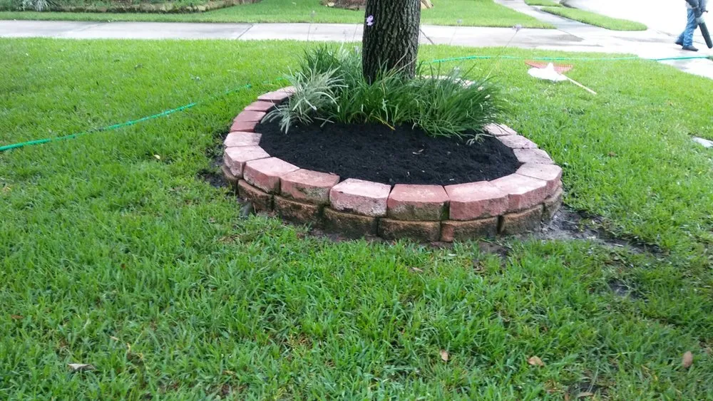 Custom landscape installation in Houston, TX by Neftali Ochoa Landscaping