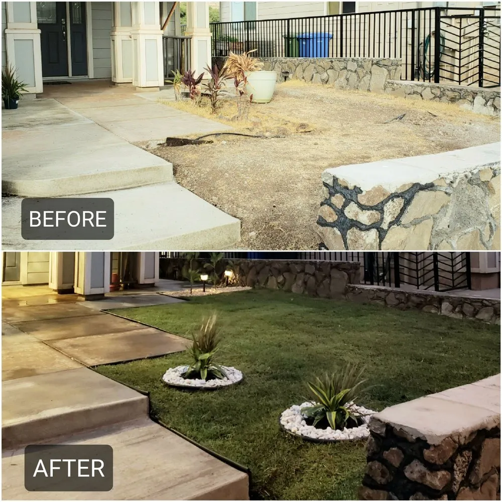 Local lawn mowing service with custom design in Waipahu, HI by Neighborhood Landscaping Maintenace