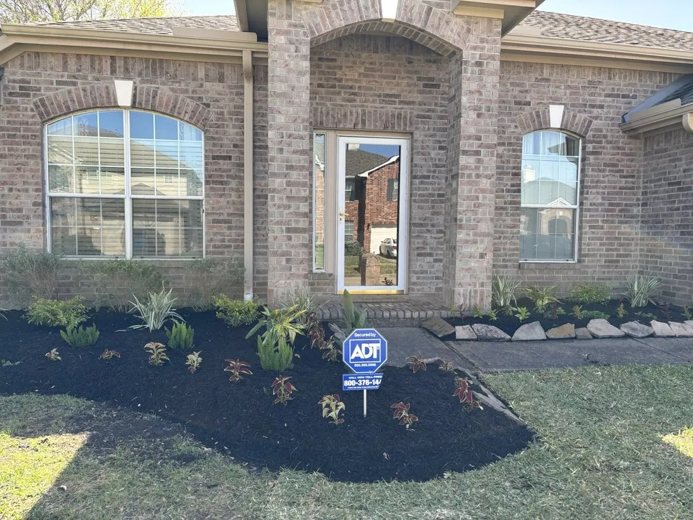 Professional landscape installation for homes in League City, TX by Neri's Landscaping