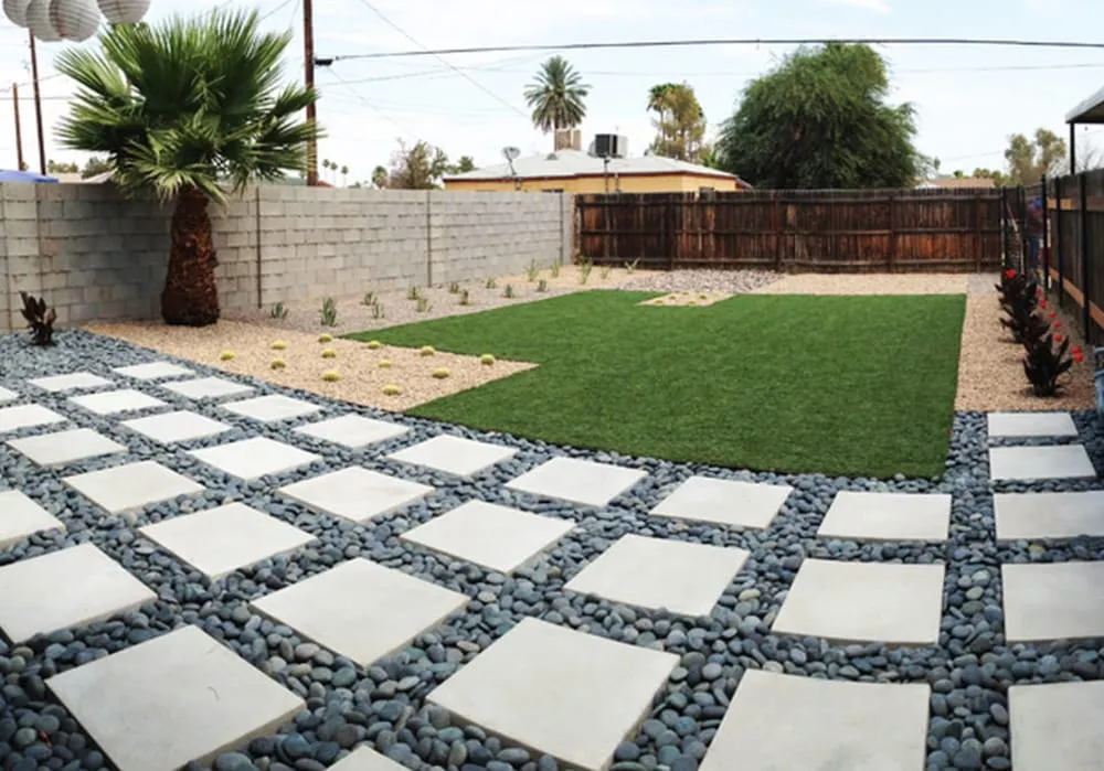 Professional landscape installation for beautiful yards in Phoenix, AZ by Nevarez Landscape