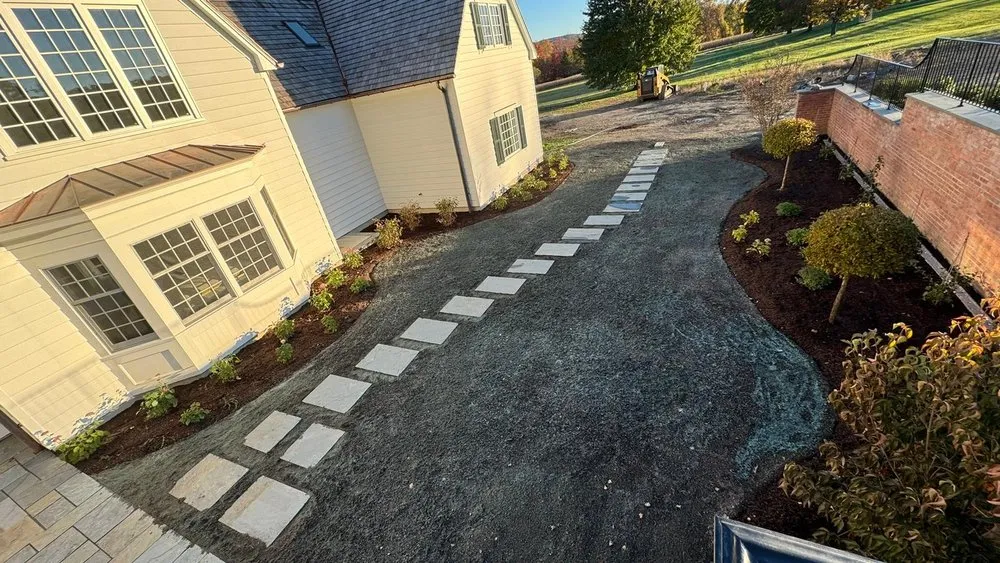 Professional outdoor landscaping for homes in Bethel, CT by Neves Landscaping Services