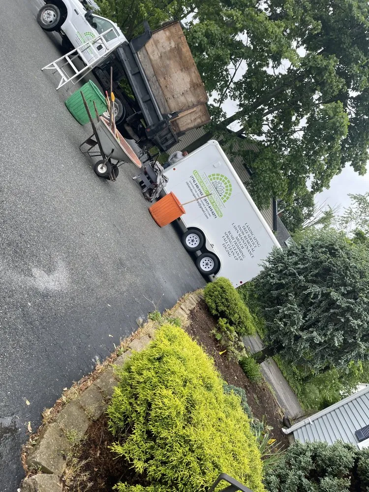 Trusted lawn mowing service with custom design in Randolph, MA by New Beginnings Landscaping