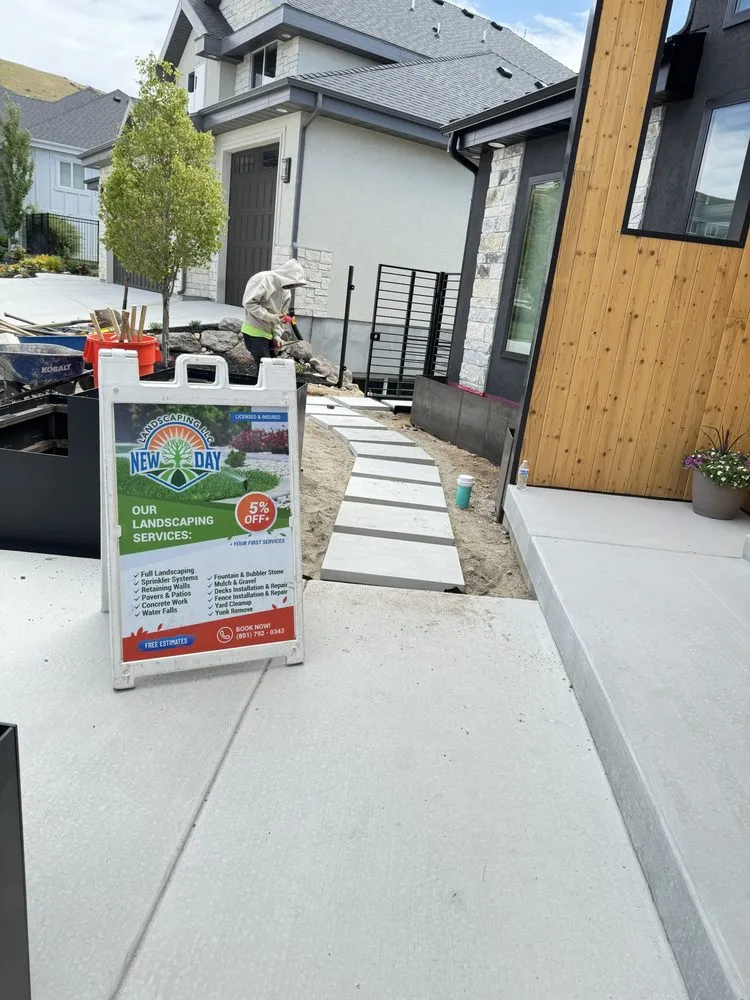 Affordable garden landscaping with custom design in Herriman, UT by New Day Landscaping