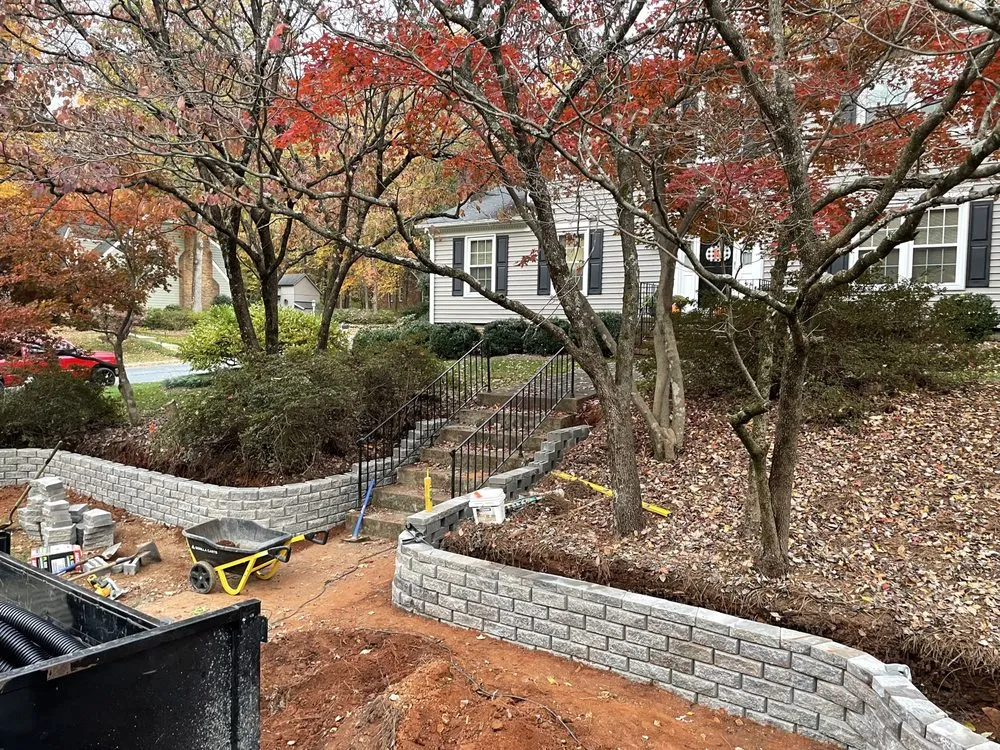 Custom landscape installation for outdoor upgrades in Julian, NC by New Edge Landscaping