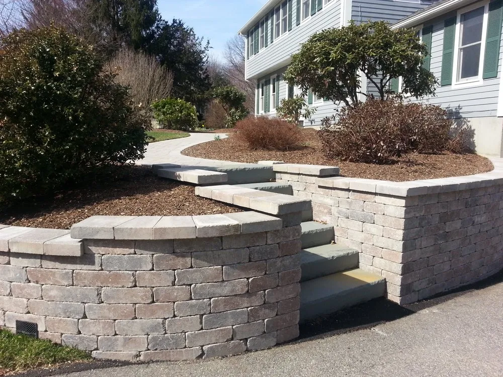 Professional lawn mowing service with custom design across Marlborough, MA - New England Enterprises