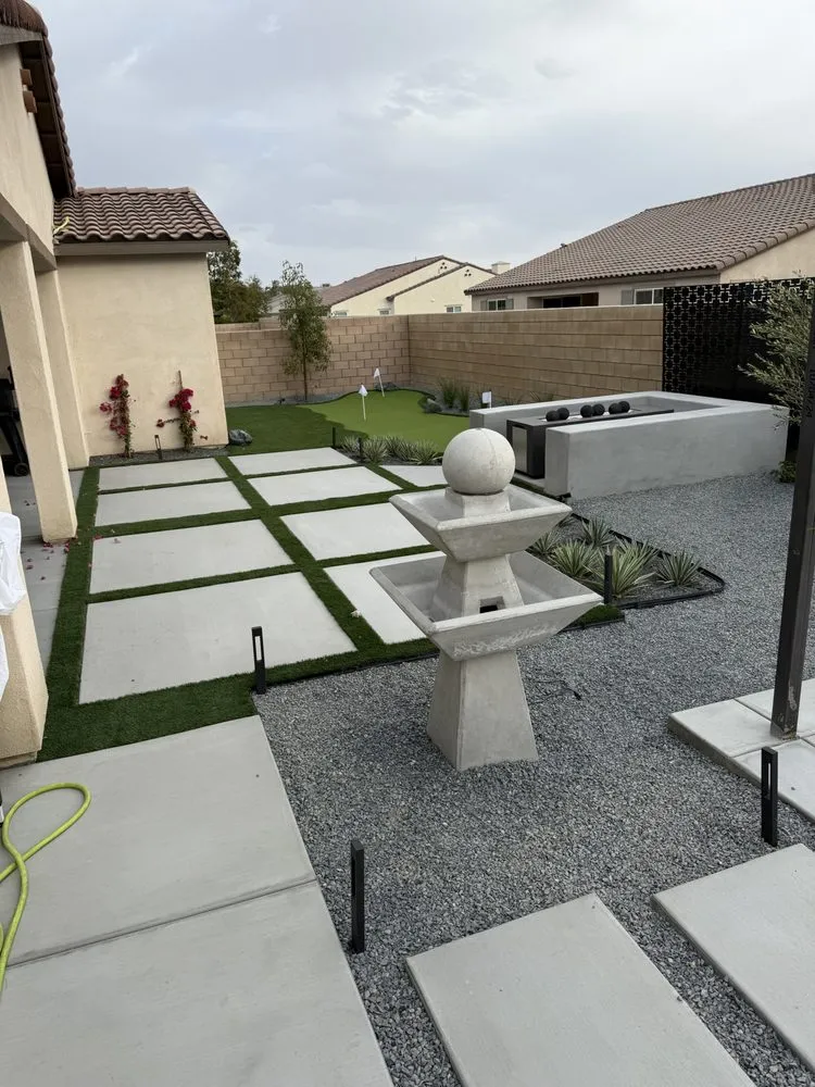 Professional landscape design for residential properties in La Quinta, CA by New era landscaping and palm trees