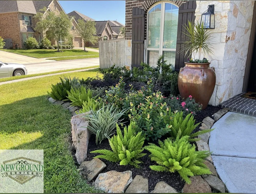 Custom residential landscaping in Houston, TX by New Ground Services
