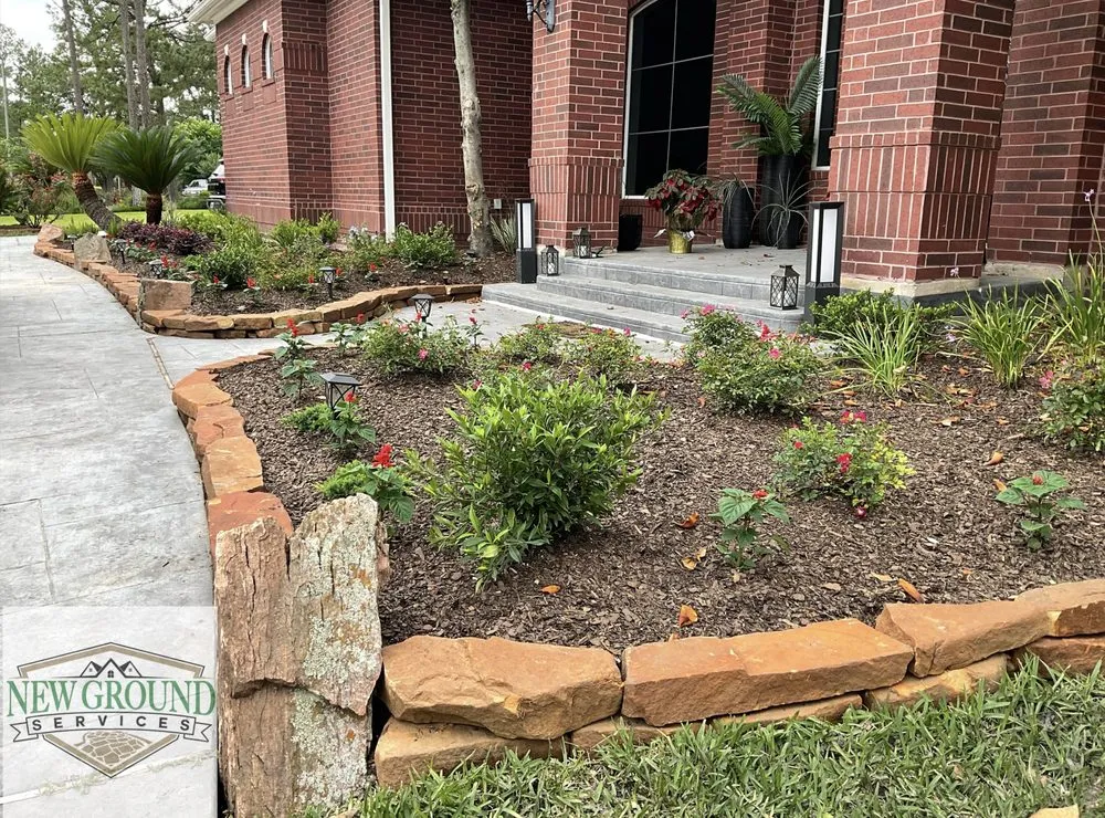 Expert landscaping services for homes in Houston, TX by New Ground Services