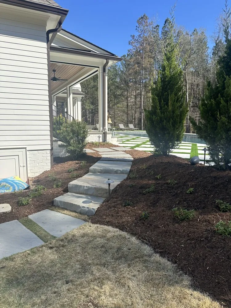 Custom outdoor landscaping in Wake Forest, NC by New Horizon Landscape Designs