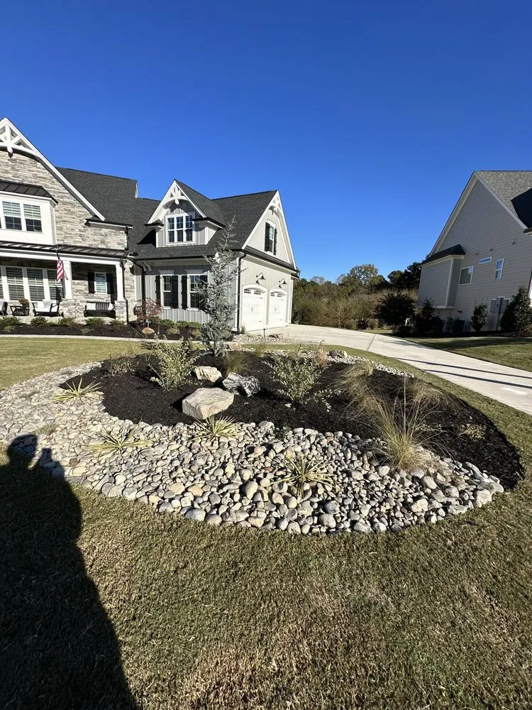 Custom outdoor landscaping for residential properties across Wake Forest, NC - New Horizon Landscape Designs