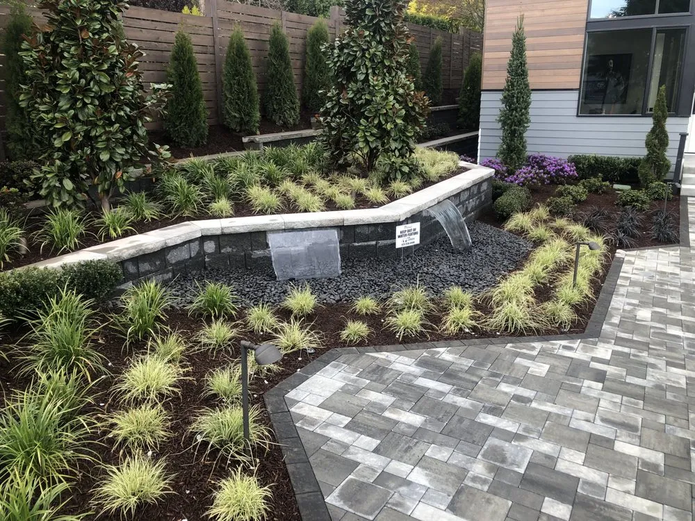 Trusted lawn mowing service with custom design in Spirit Lake, ID by New Horizons Landscape