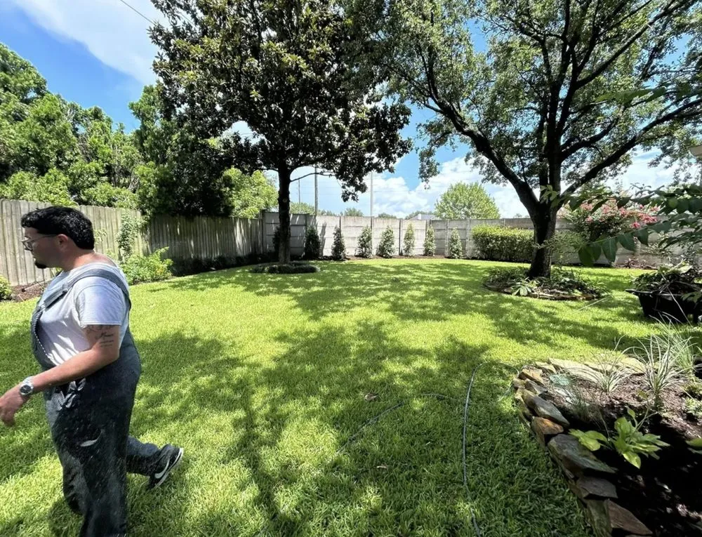 Custom landscape installation in Cypress, TX - New Horizons Nursery & Landscaping