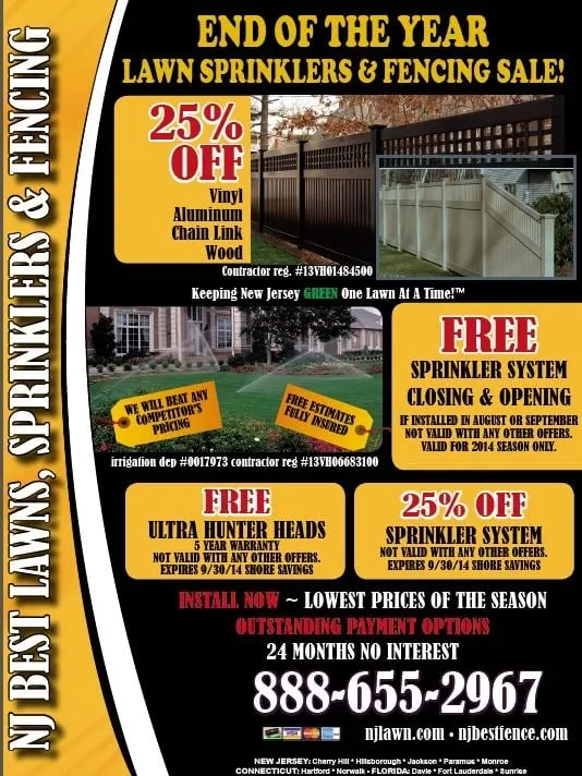 Top-rated yard cleanup service for beautiful yards in Lakewood, NJ by New Jersey Best Lawns, Sprinklers & Fencing