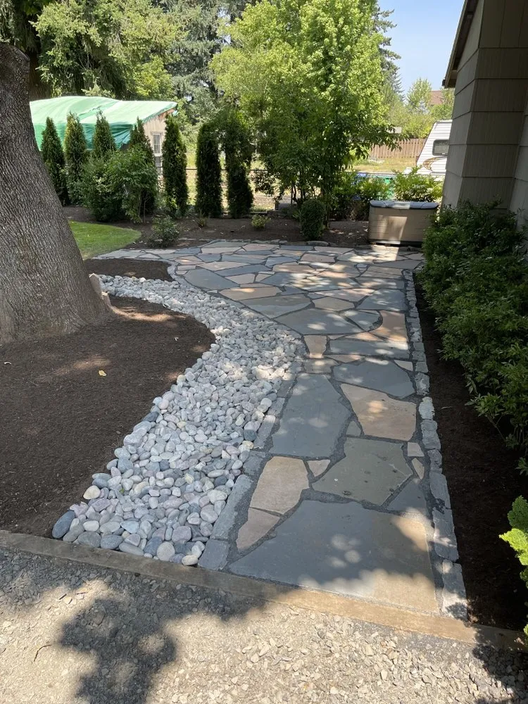Affordable outdoor landscaping with custom design in Damascus, OR by New Renovation Construction