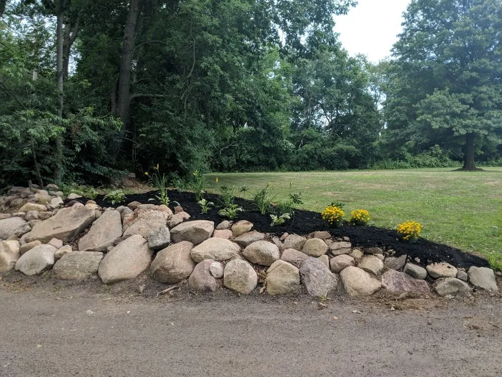 Custom garden landscaping in North Attleborough, MA by Next Level Landscaping