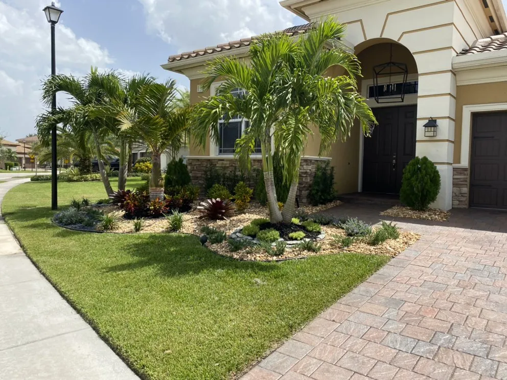 Custom landscape design in Pompano Beach, FL by Nick's Lawn & Nursery