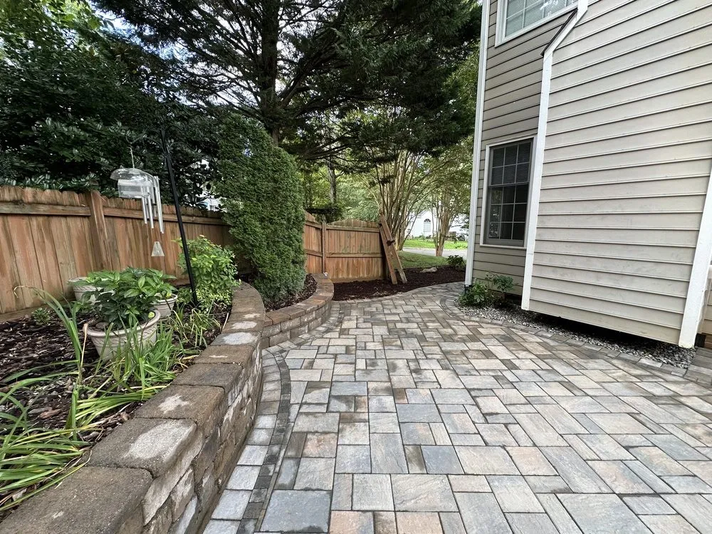 Custom garden landscaping in Raleigh, NC by Nicolas Hardscape and Drainage