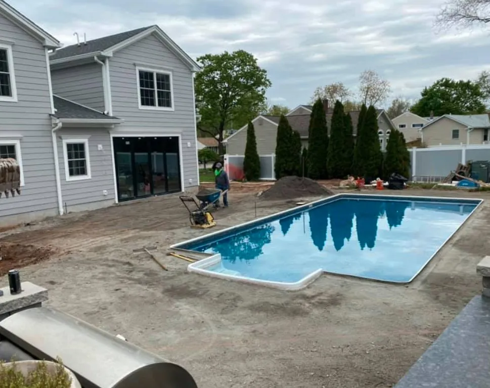 Custom landscape installation in Parsippany, NJ - Nieto General Contactor