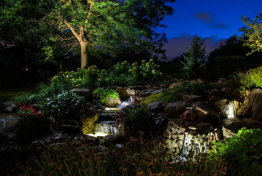 Expert outdoor landscaping for beautiful yards in Lombard, IL by Night Light