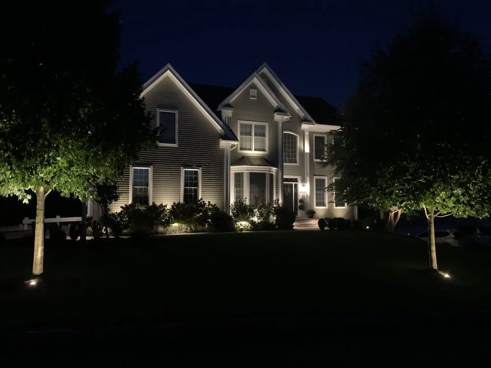 Reliable landscape design in Rockland, MA - Night View Landscape Lighting