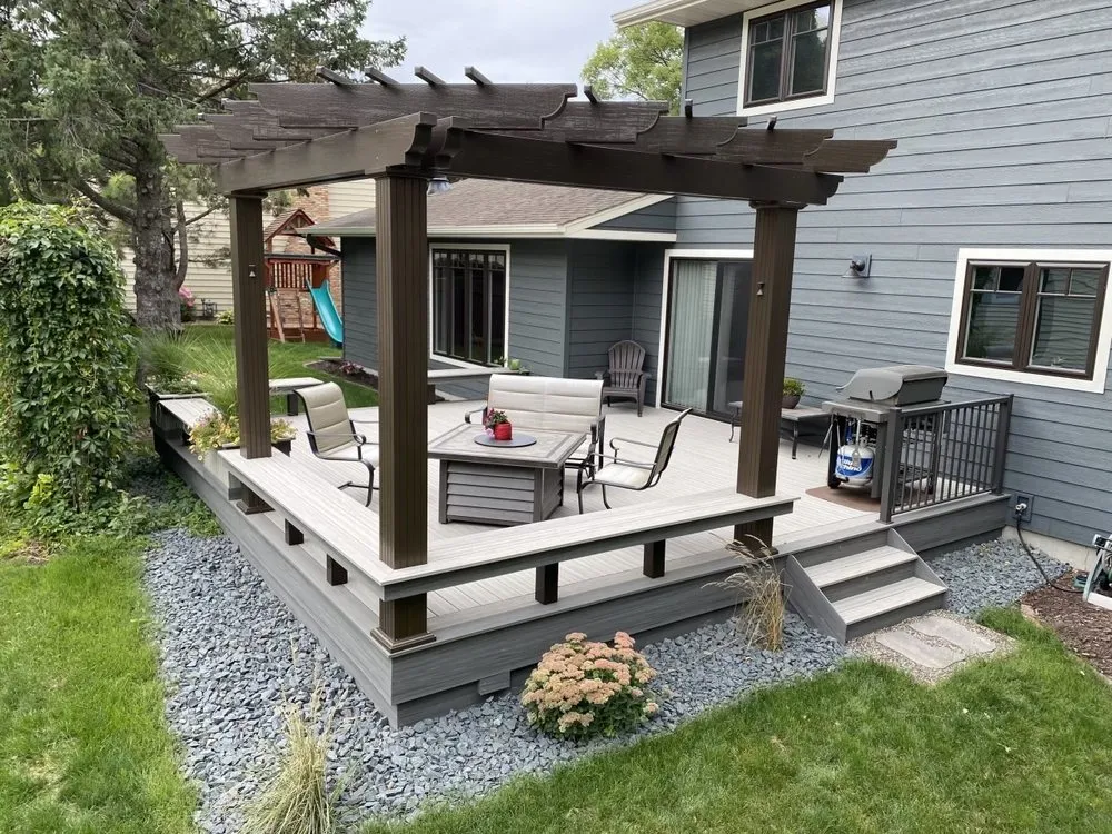 Custom landscaping services for outdoor upgrades in Liberty, IL by NK Construction