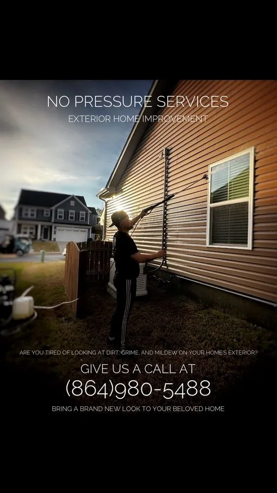 Reliable yard cleanup service for residential properties across Greenville, SC - No Pressure Services