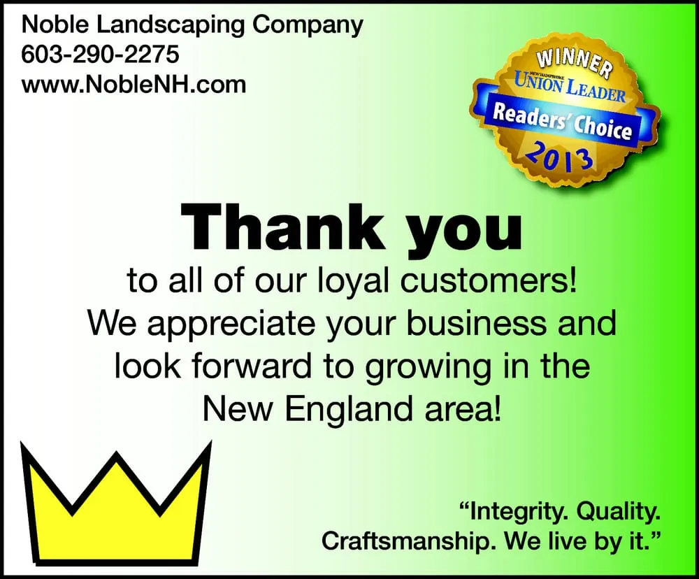 Top-rated landscape installation in Hooksett, NH - Noble Landscaping Company, LLC