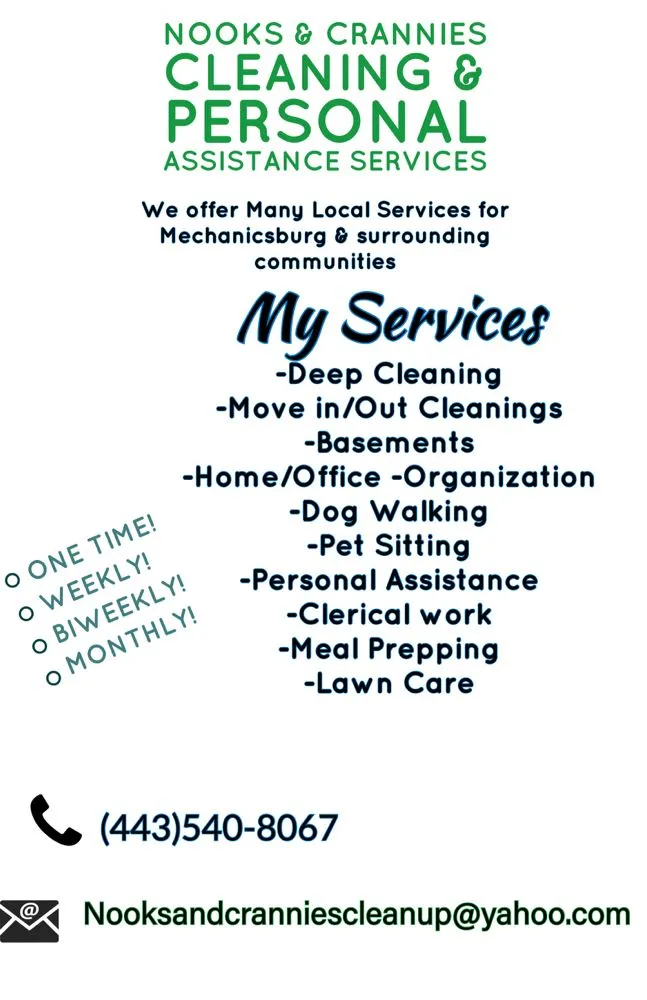 Custom lawn care service for year-round maintenance in Mechanicsburg, PA by Nooks & Crannies Cleaning & Personal Assistance Services