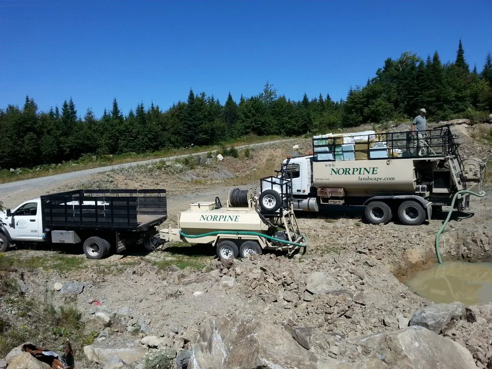 Local landscape installation in Kingfield, ME by Norpine Landscape